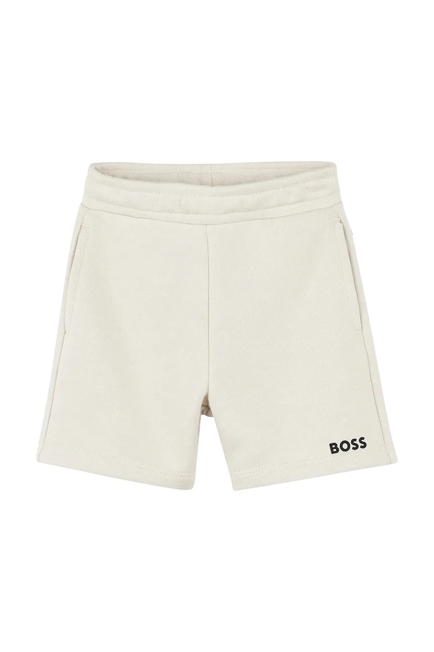 BOSS pantaloni scurti bebe culoarea bej, J52086