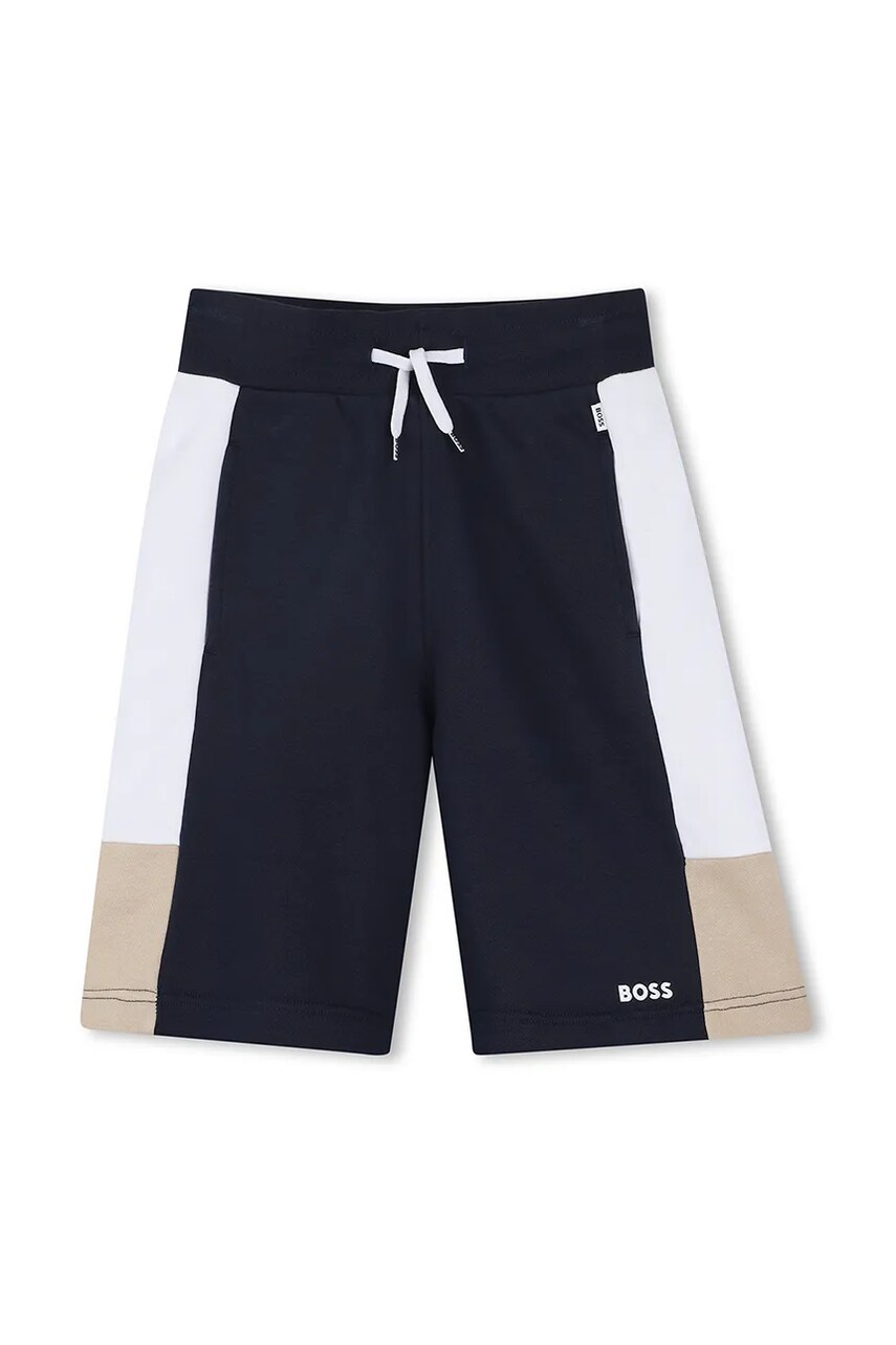 BOSS pantaloni scurti copii culoarea albastru marin, talie reglabila, J51991