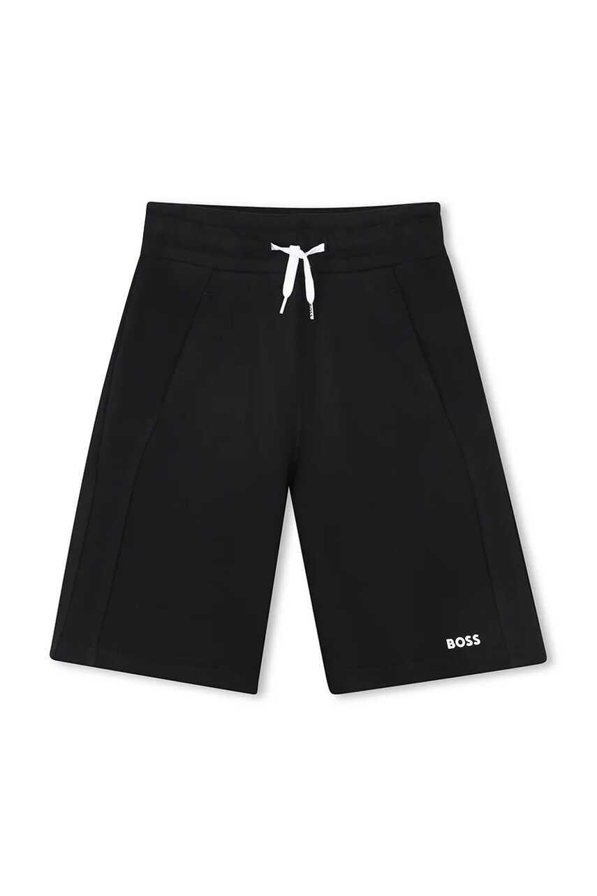 BOSS pantaloni scurti copii culoarea negru, talie reglabila, J51993