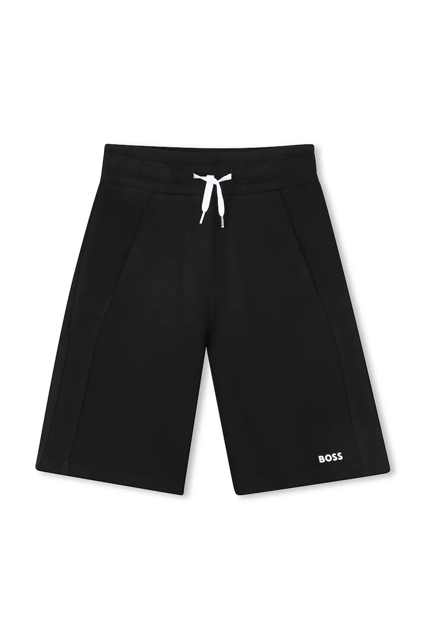 BOSS pantaloni scurti copii culoarea negru, talie reglabila, J51993