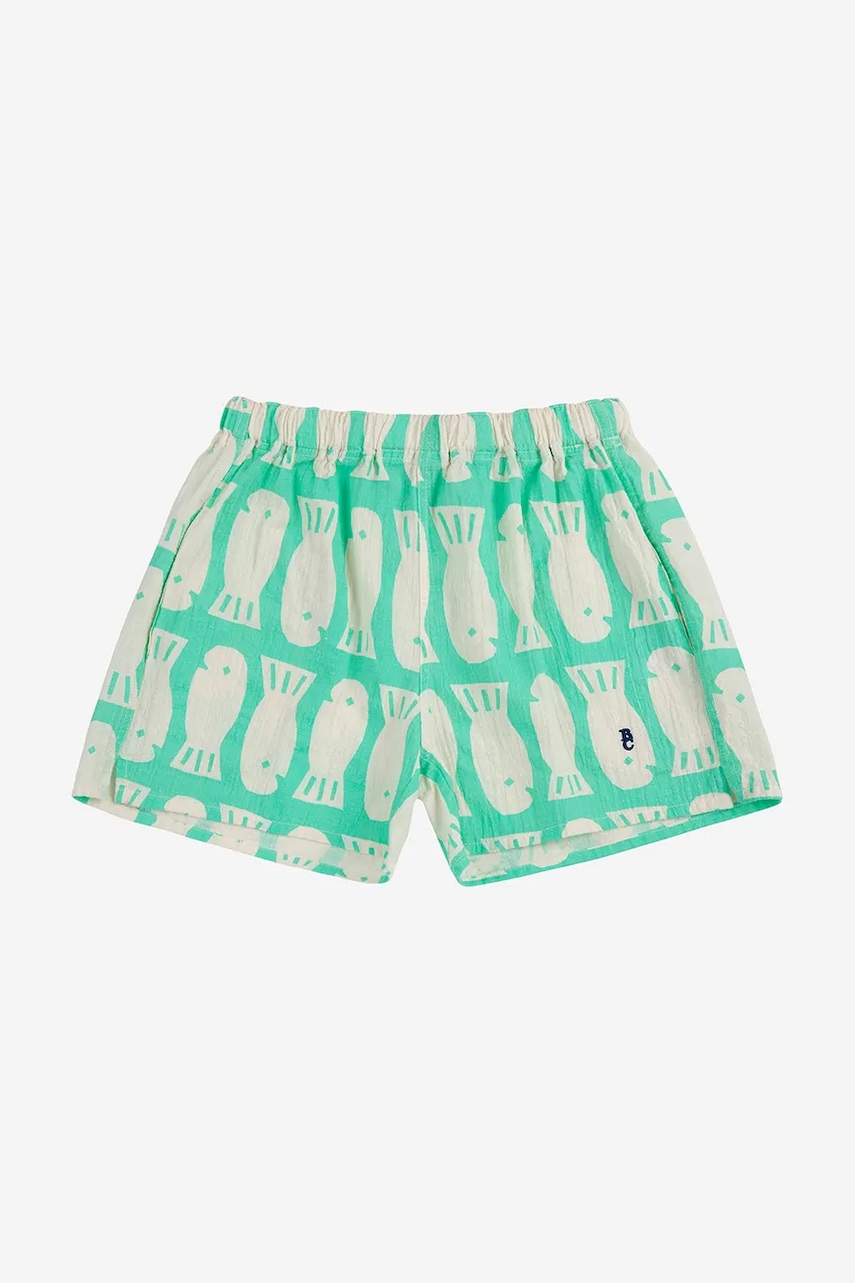 Детские хлопковые шорты Bobo Choses Lucky Fish цвет бирюзовый 125AC064 Детские хлопковые шорты Bobo Choses Lucky Fish цвет бирюзовый 125AC064
