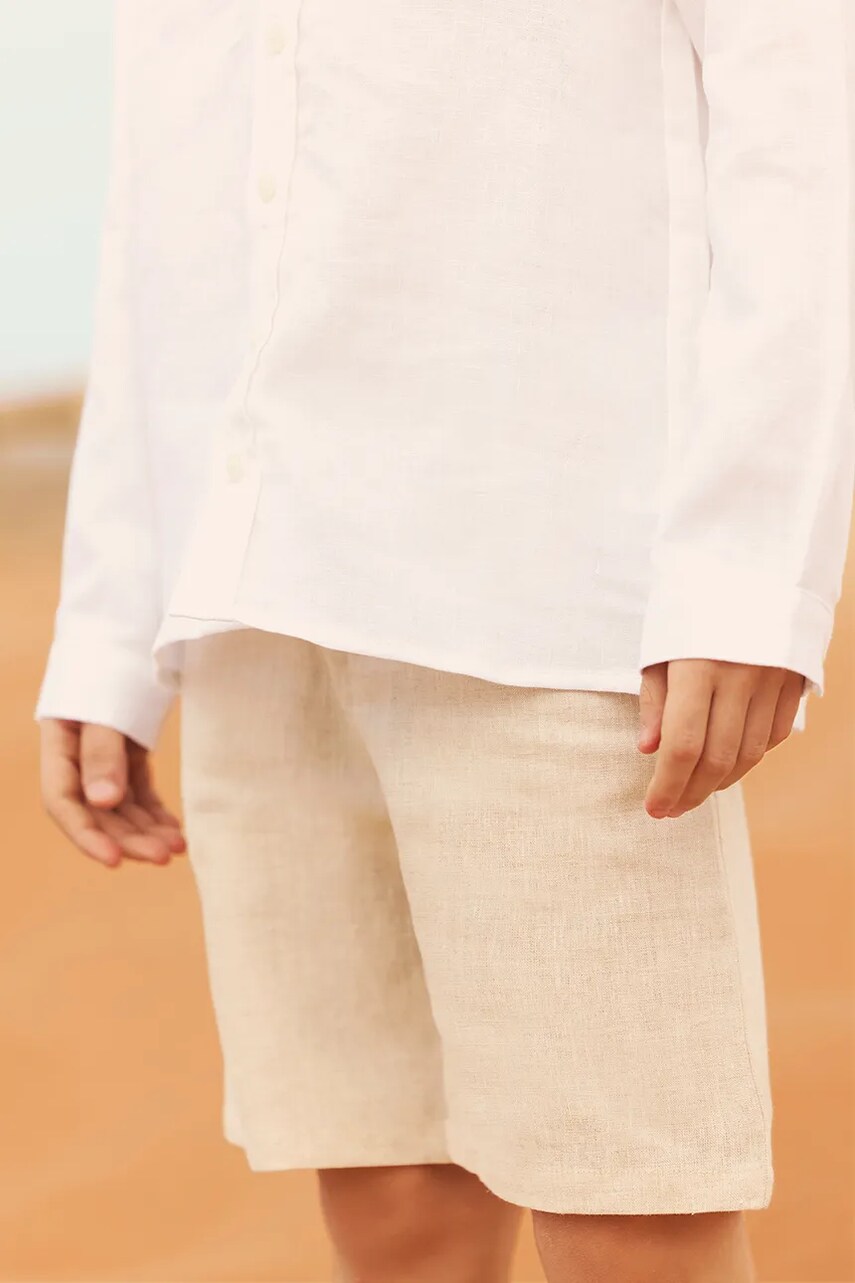 Tartine et Chocolat pantaloni scurti de in pentru copii culoarea bej, CA26003