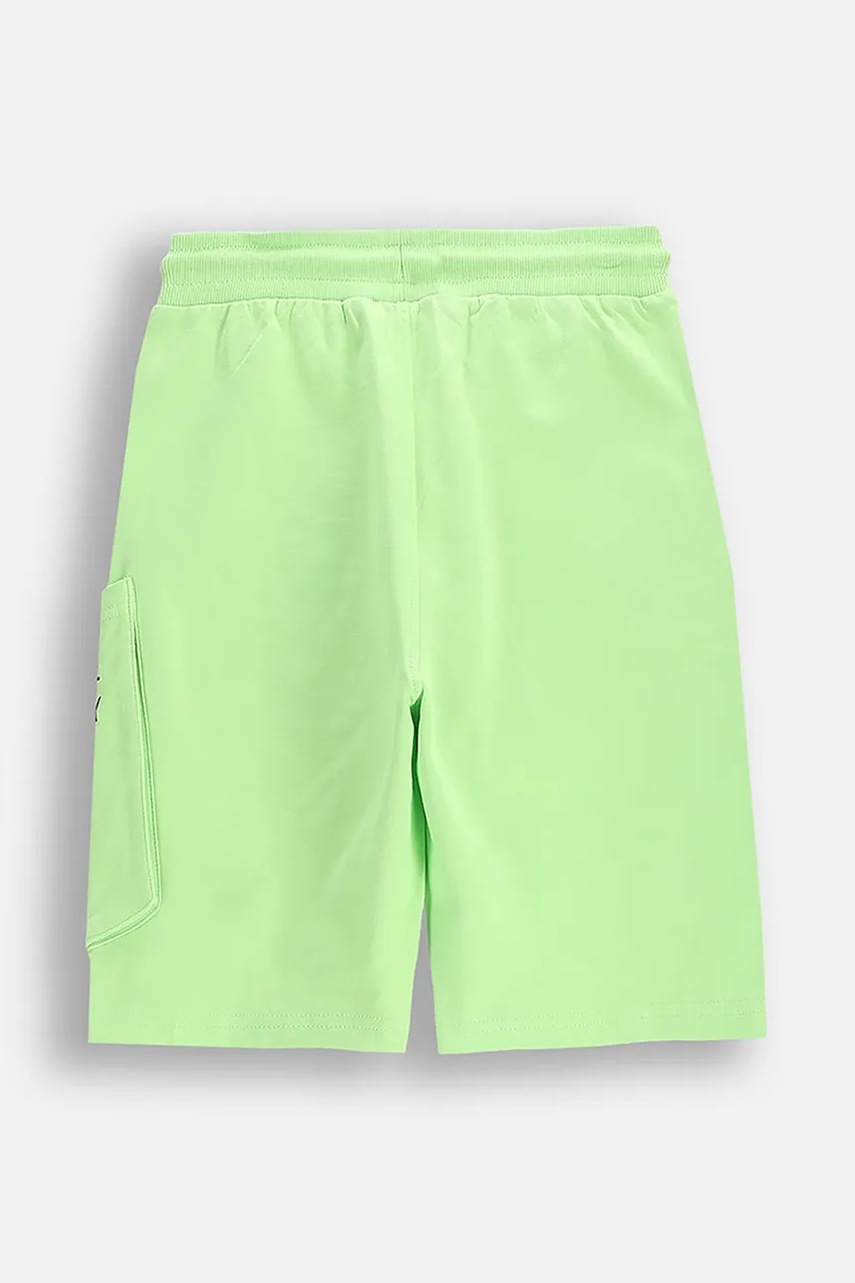 Детские хлопковые шорты Coccodrillo цвет зелёный регулируемая талия EVERYDAY BOY