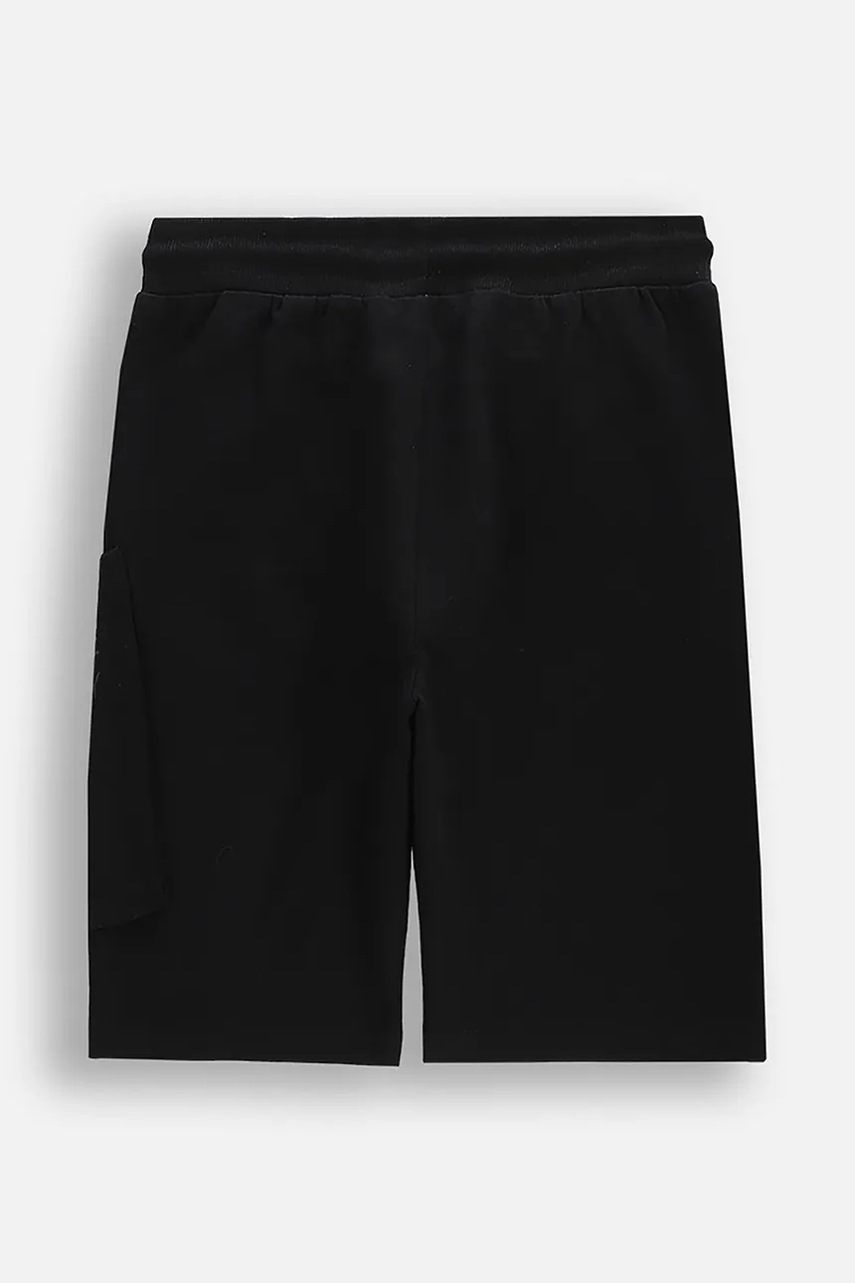 Детские хлопковые шорты Coccodrillo цвет чёрный регулируемая талия EVERYDAY BOY