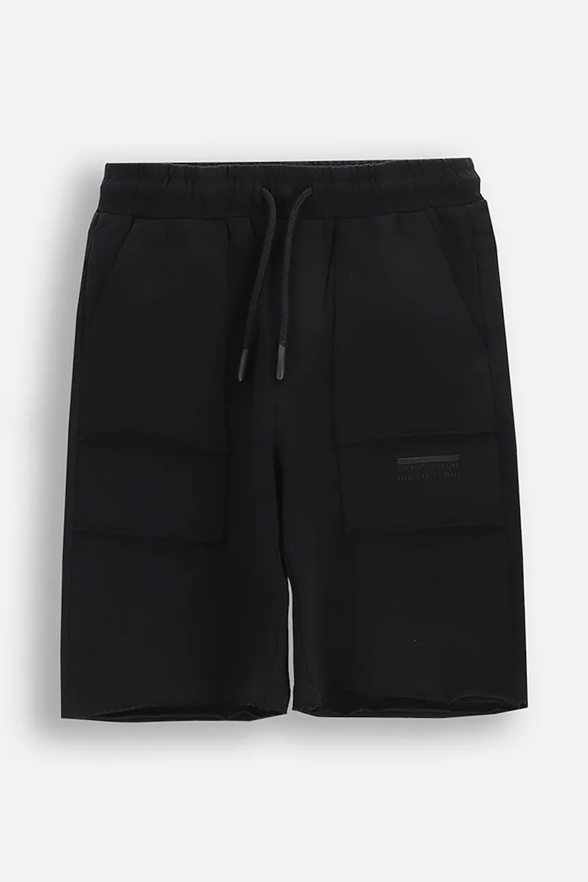 Coccodrillo pantaloni scurți culoarea negru, talie reglabilă, WILD SAFARI BOY JUNIOR