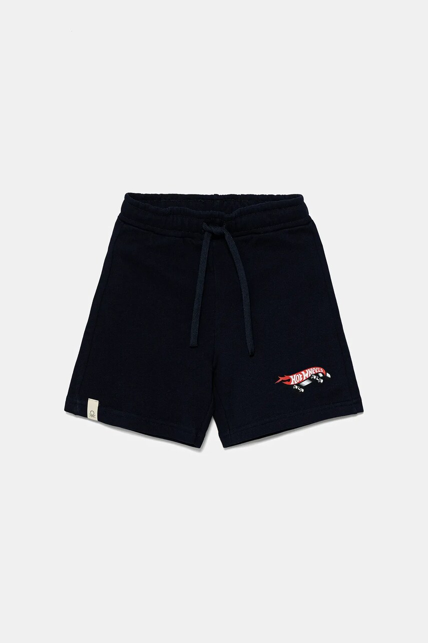 United Colors of Benetton pantaloni scurți din bumbac pentru copii culoarea bleumarin, talie reglabila, 3J68G901O