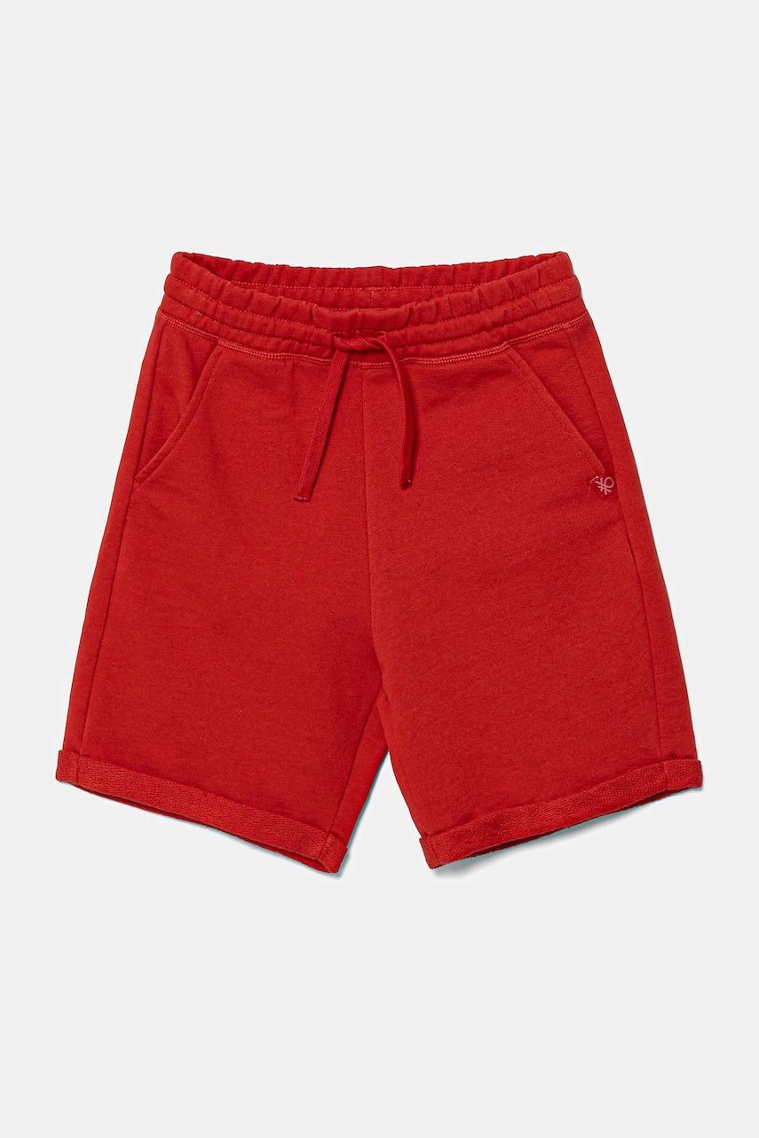 United Colors of Benetton pantaloni scurți din bumbac pentru copii culoarea rosu, talie reglabila, 3J68C901G
