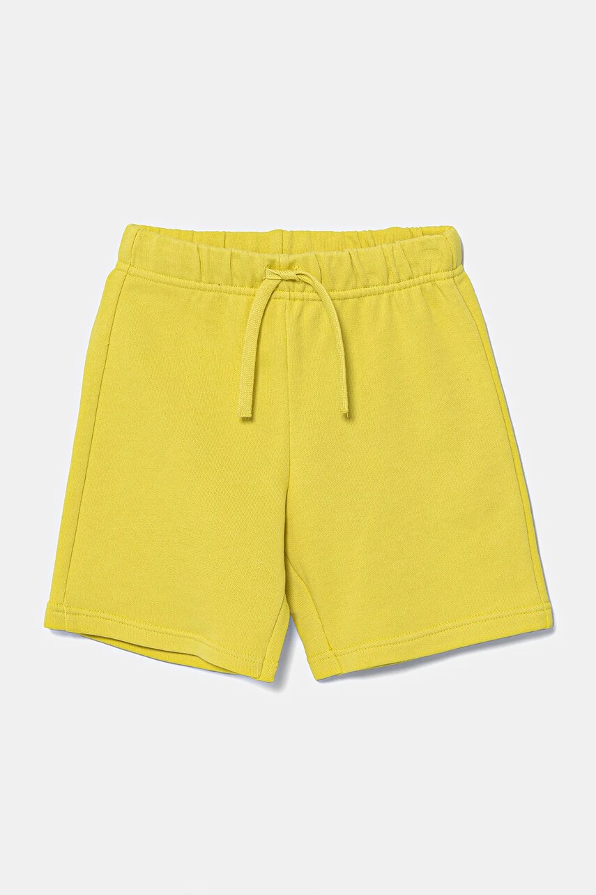 United Colors of Benetton pantaloni scurti din bumbac pentru copii culoarea verde, talie reglabila, 3J70G900P