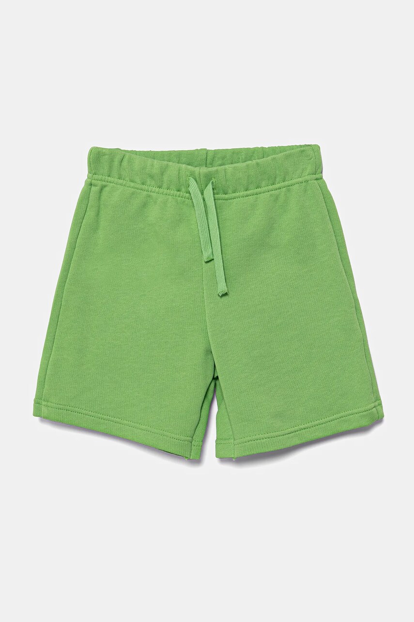United Colors of Benetton pantaloni scurti din bumbac pentru copii culoarea verde, talie reglabila, 3J70G900P