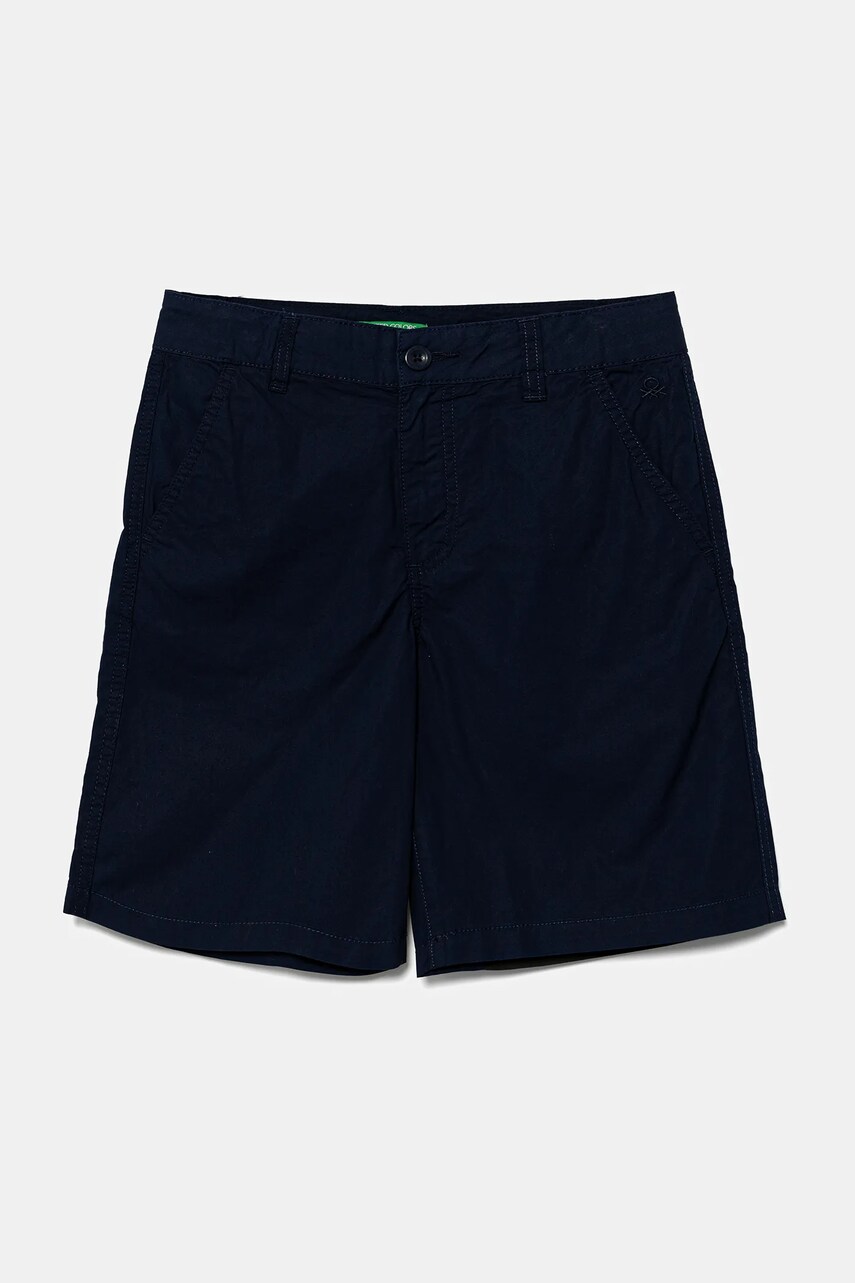 United Colors of Benetton pantaloni scurți din bumbac pentru copii culoarea bleumarin, talie reglabila, 4AC7C903O