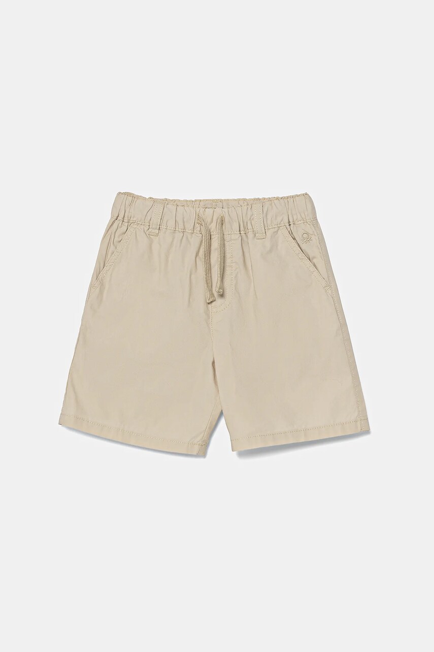 United Colors of Benetton pantaloni scurți din bumbac pentru copii culoarea bej, talie reglabila, 4AC7G902O