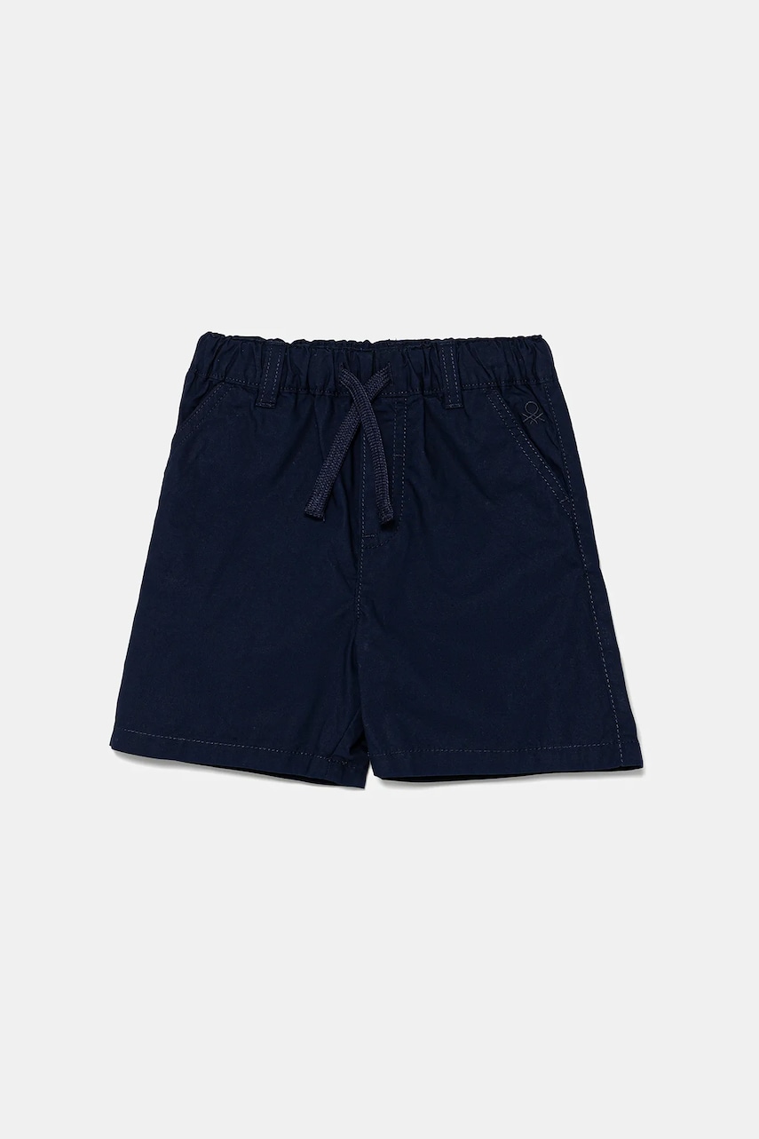 United Colors of Benetton pantaloni scurți din bumbac pentru copii culoarea bleumarin, talie reglabila, 4AC7G902O