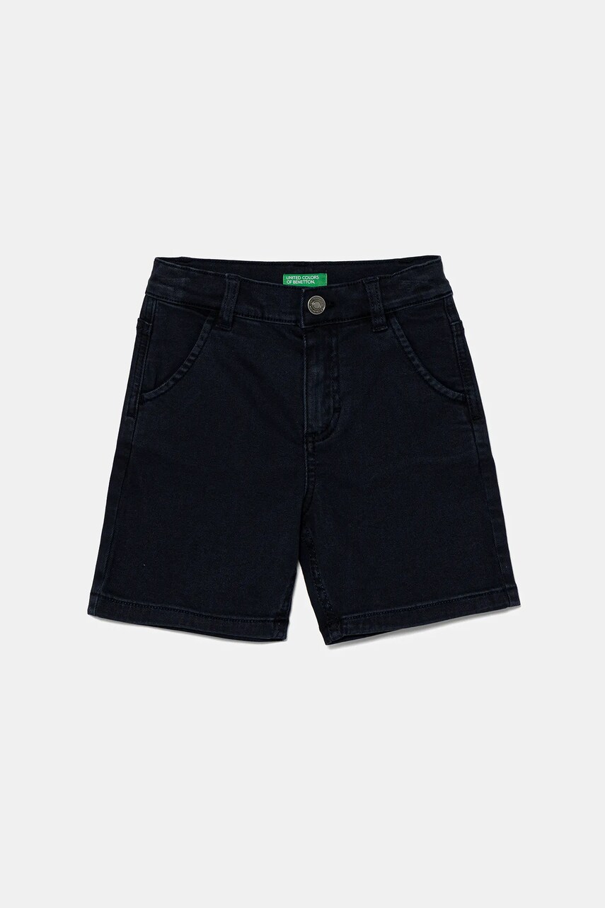 United Colors of Benetton pantaloni scurti din denim pentru copii culoarea bleumarin, talie reglabila, 4QNJG902M