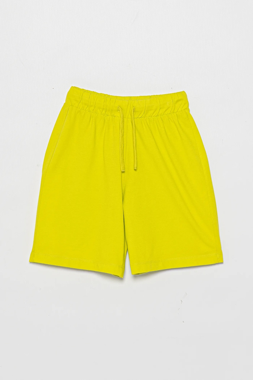 United Colors of Benetton pantaloni scurti din bumbac pentru copii culoarea verde, talie reglabila, 3BL0C903L