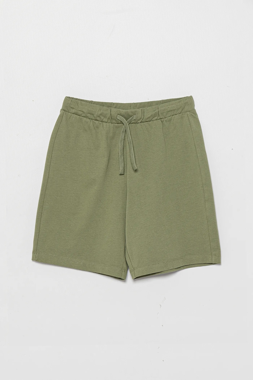 United Colors of Benetton pantaloni scurti din bumbac pentru copii culoarea verde, talie reglabila, 3BL0C903L