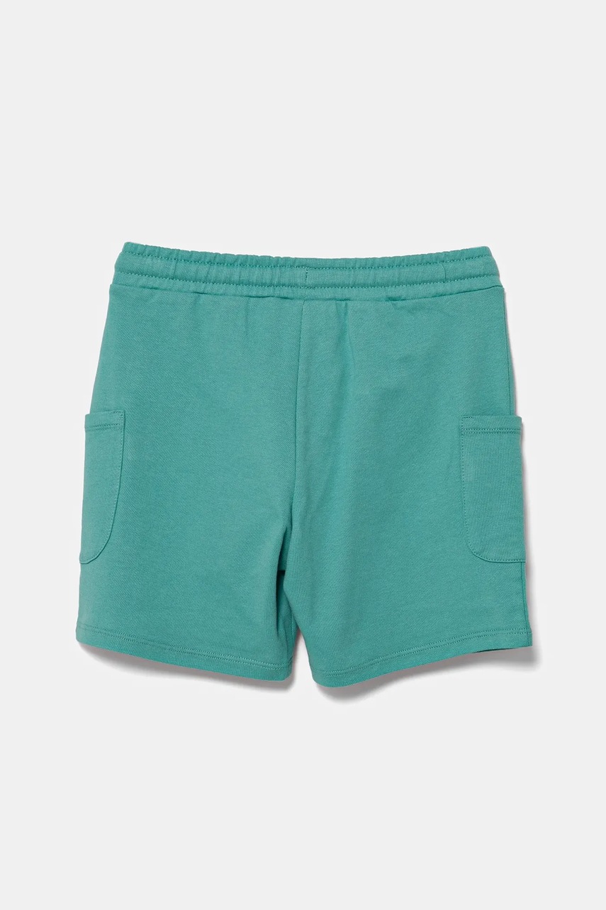 Детские хлопковые шорты United Colors of Benetton цвет бирюзовый регулируемая талия 39DJG901C