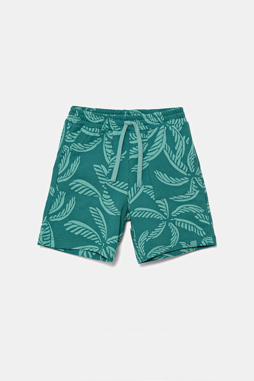 United Colors of Benetton pantaloni scurti din bumbac pentru copii culoarea turcoaz, talie reglabila, 32IEG901Y