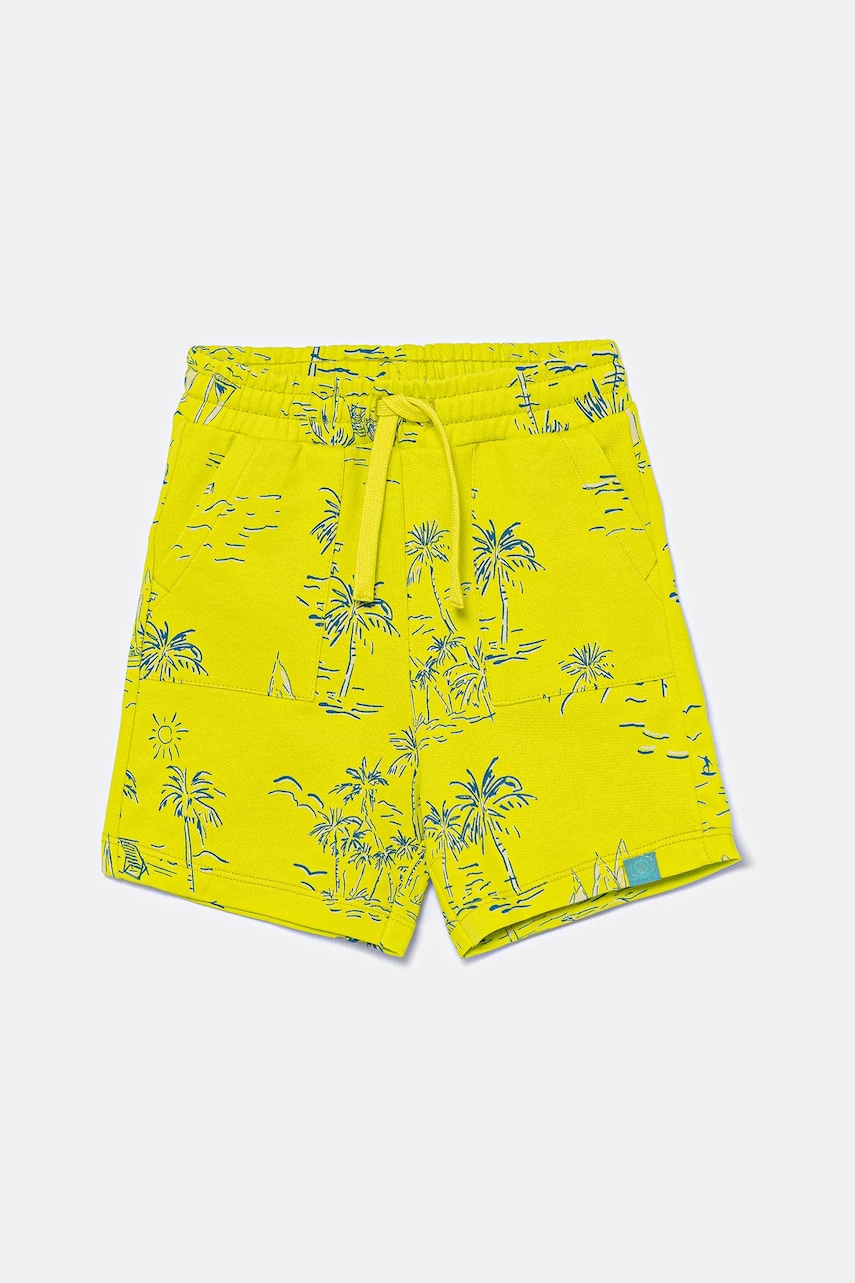 United Colors of Benetton pantaloni scurți din bumbac pentru copii culoarea verde, talie reglabila, 32IEG901Y