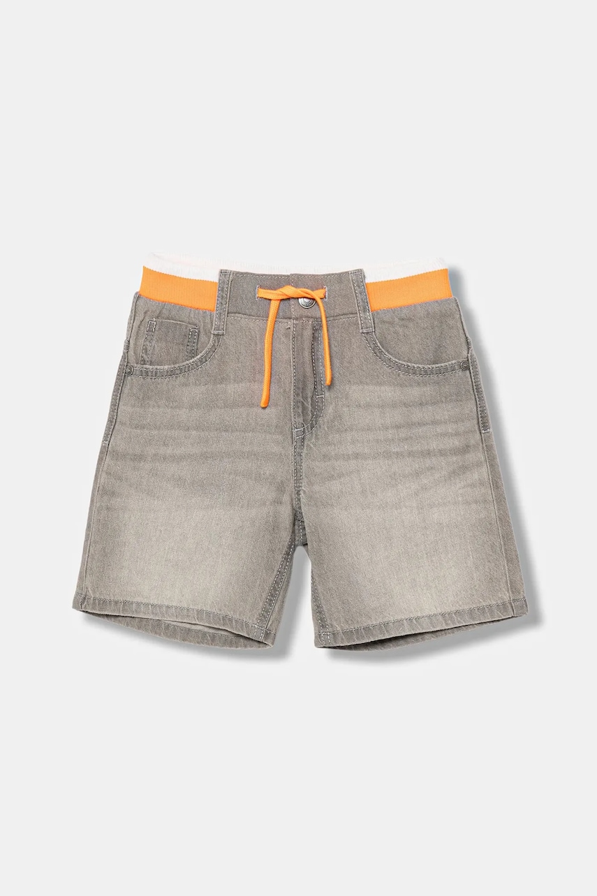 United Colors of Benetton pantaloni scurți din denim pentru copii culoarea gri, talie reglabila, 4AD7G902Y