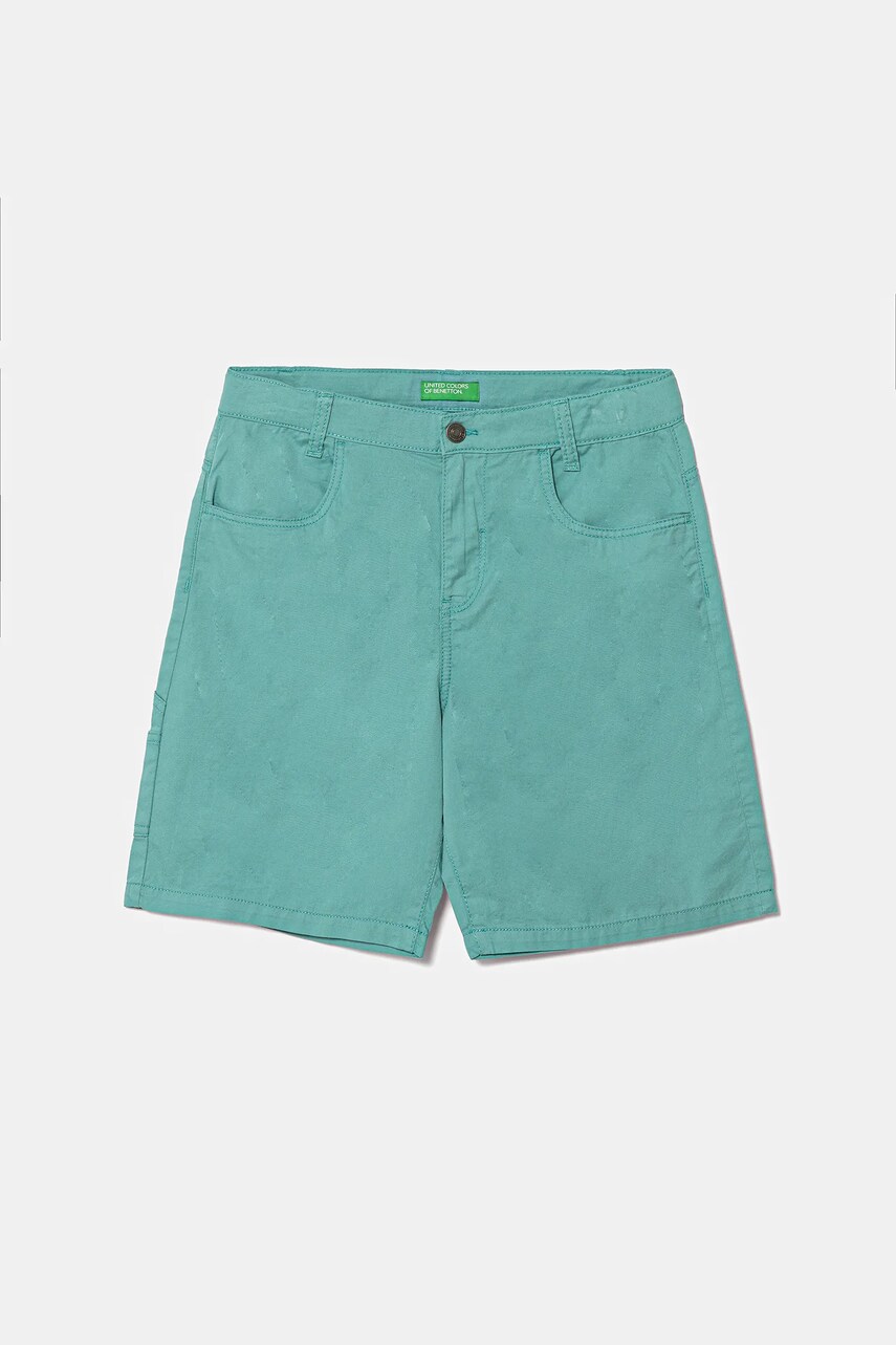 United Colors of Benetton pantaloni scurți din bumbac pentru copii culoarea turcoaz, 47RGC902U