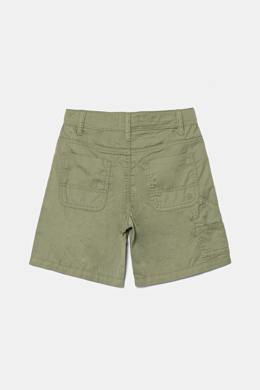 Детские хлопковые шорты United Colors of Benetton цвет зелёный  47RGC902U