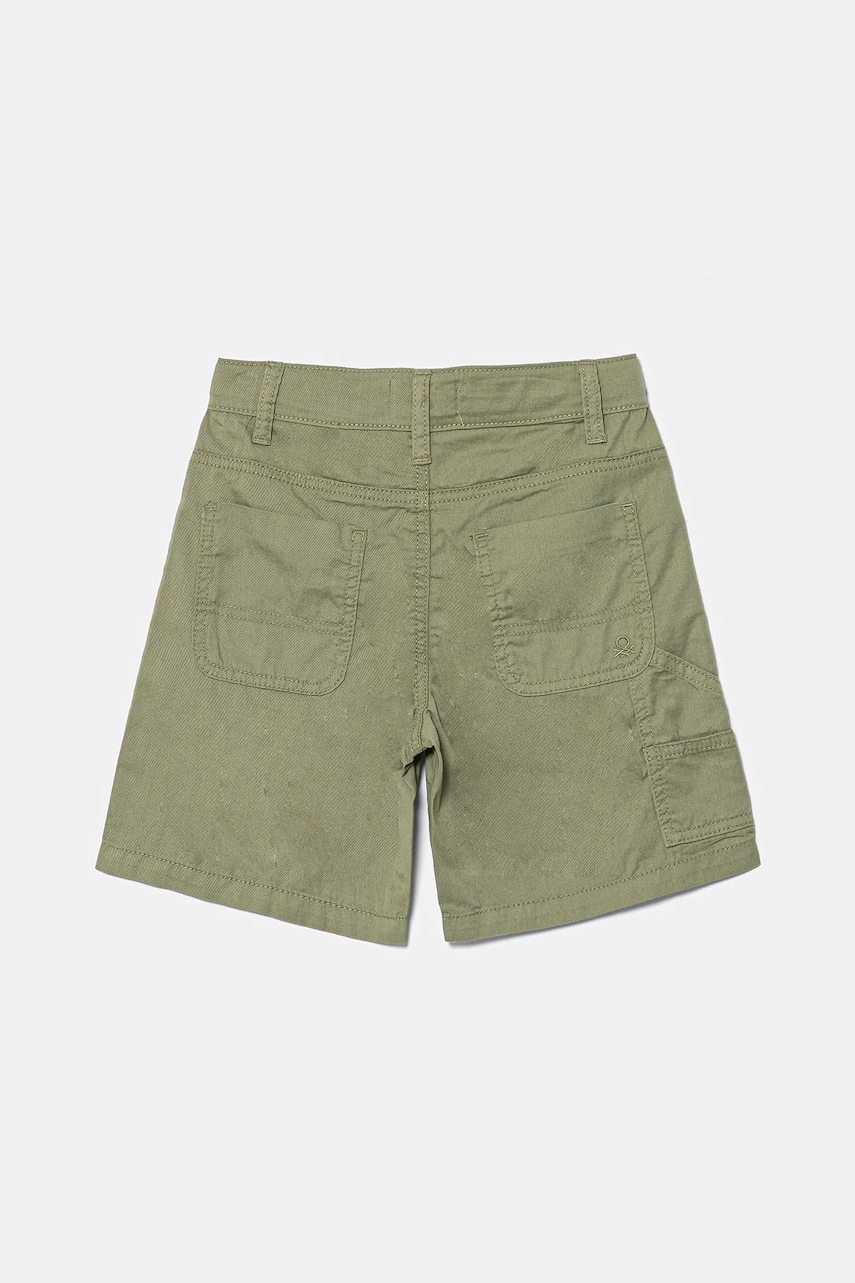 Детские хлопковые шорты United Colors of Benetton цвет зелёный 47RGC902U Детские хлопковые шорты United Colors of Benetton цвет зелёный 47RGC902U