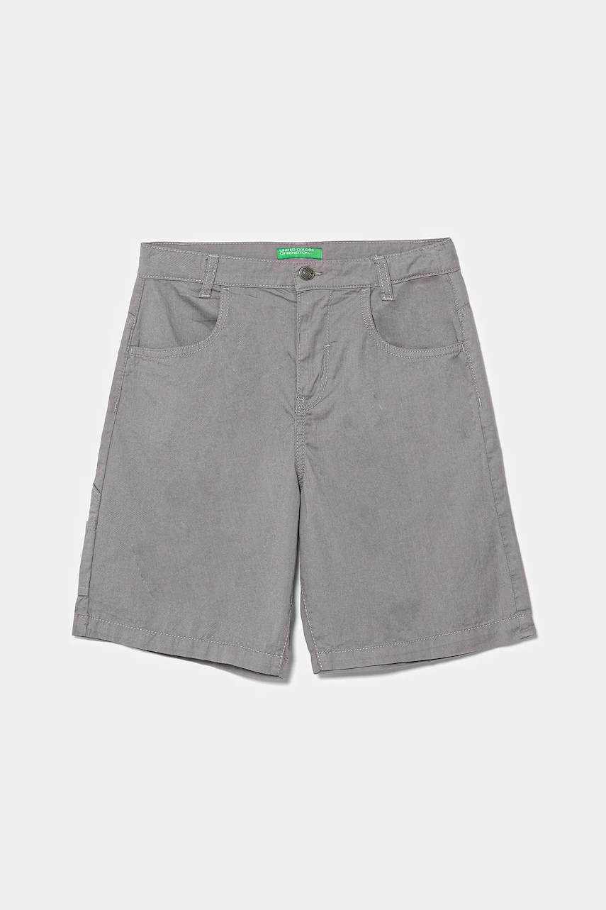 United Colors of Benetton pantaloni scurți din bumbac pentru copii culoarea gri, 47RGC902U