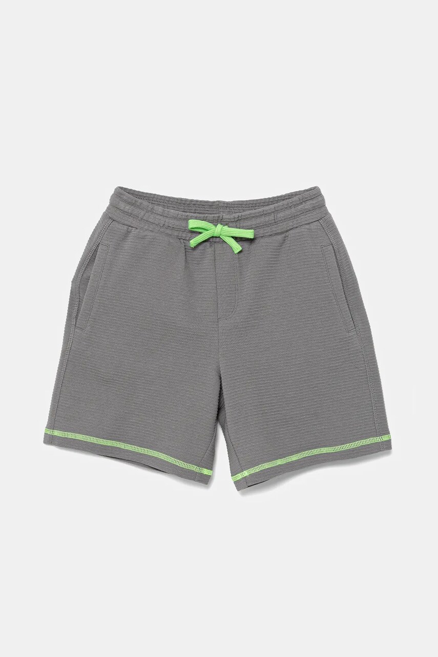 United Colors of Benetton pantaloni scurți din bumbac pentru copii culoarea gri, talie reglabila, 38OHG901V