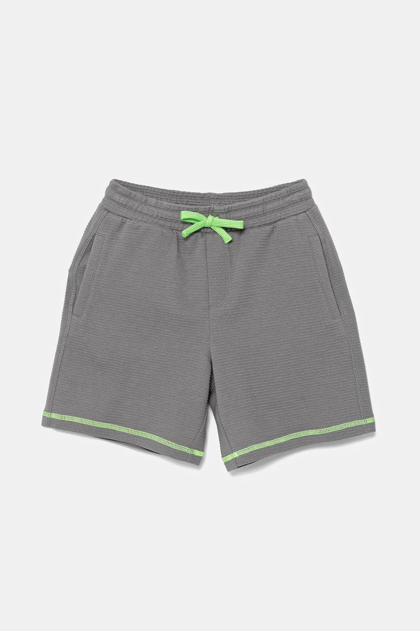 United Colors of Benetton pantaloni scurți din bumbac pentru copii culoarea gri, talie reglabila, 38OHG901V