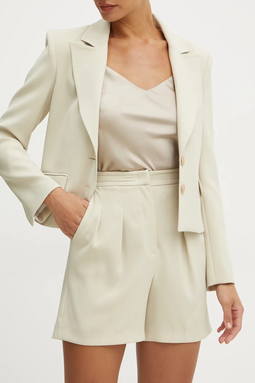 Levně Kraťasy Patrizia Pepe dámské, béžová barva, hladké, high waist, 8P0697 A545
