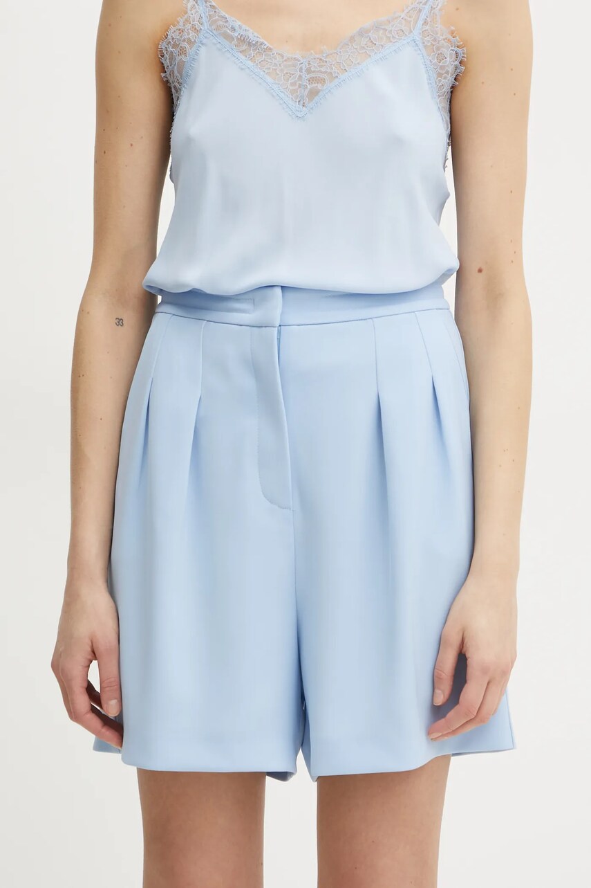 Levně Kraťasy Patrizia Pepe dámské, modrá barva, hladké, high waist, 8P0697 A545
