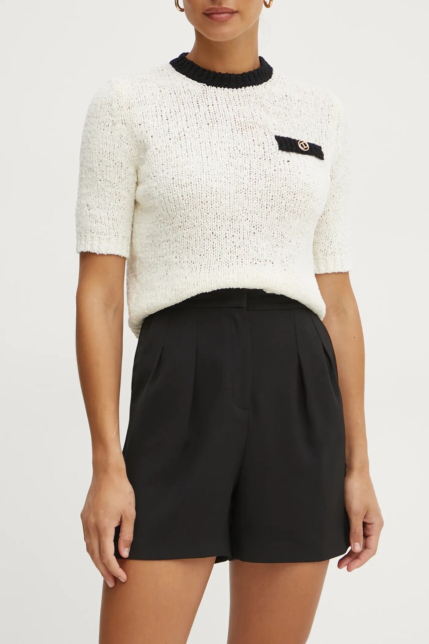 Levně Kraťasy Patrizia Pepe dámské, černá barva, hladké, high waist, 8P0697 A545