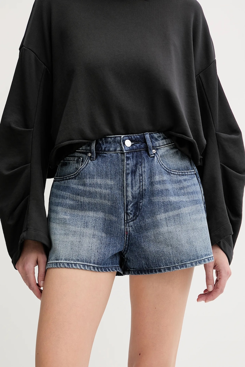 Armani Exchange pantaloni scurți jeans uni, high waist, XW000135 AF12845