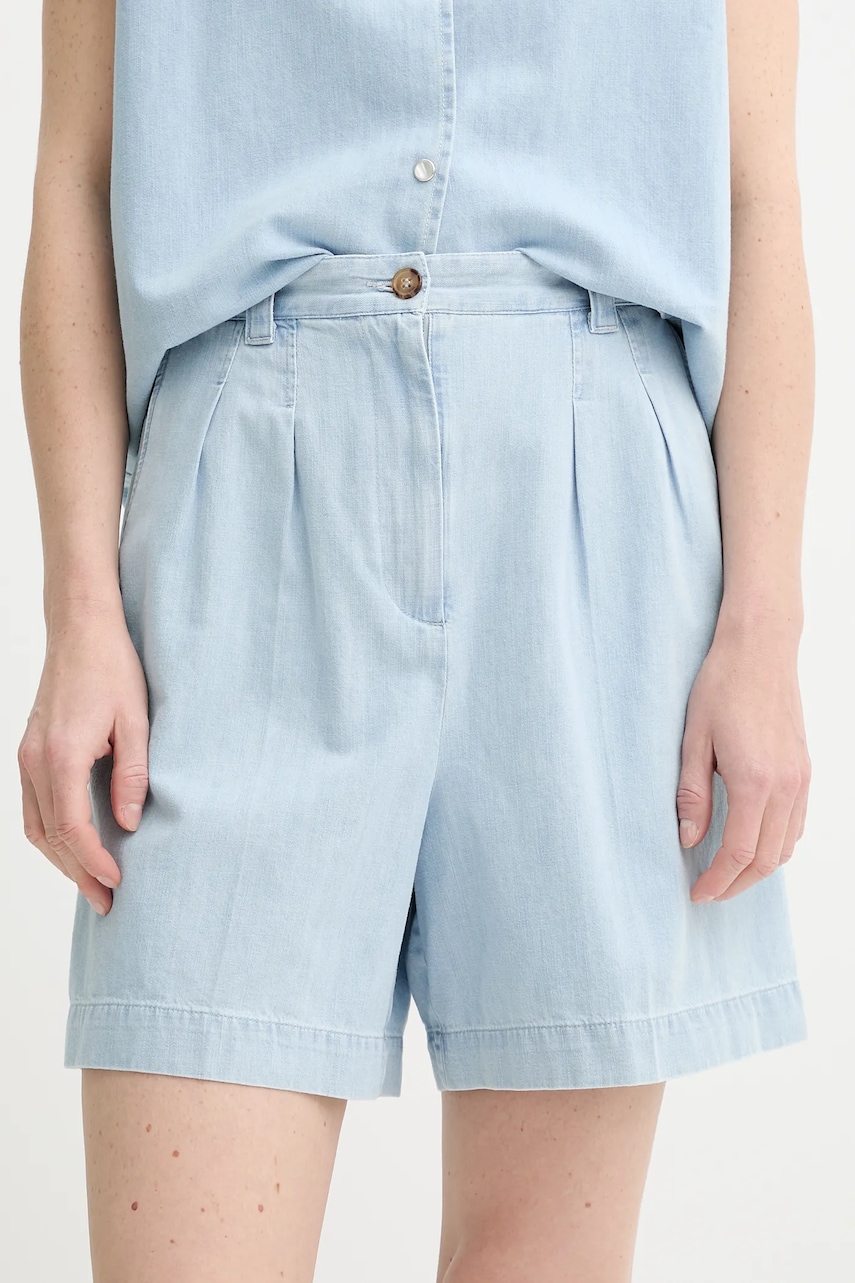 A.P.C. pantaloni scurți din denim short nola uni, high waist, COGXX.F10201