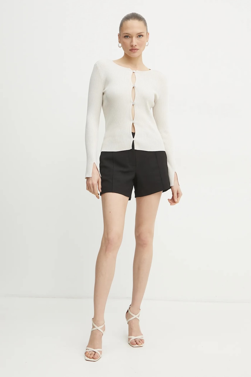 Шорты Guess CORALISE женские цвет чёрный однотонные высокая посадка W5RD12 WGX02 Шорты Guess CORALISE женские цвет чёрный однотонные высокая посадка W5RD12 WGX02