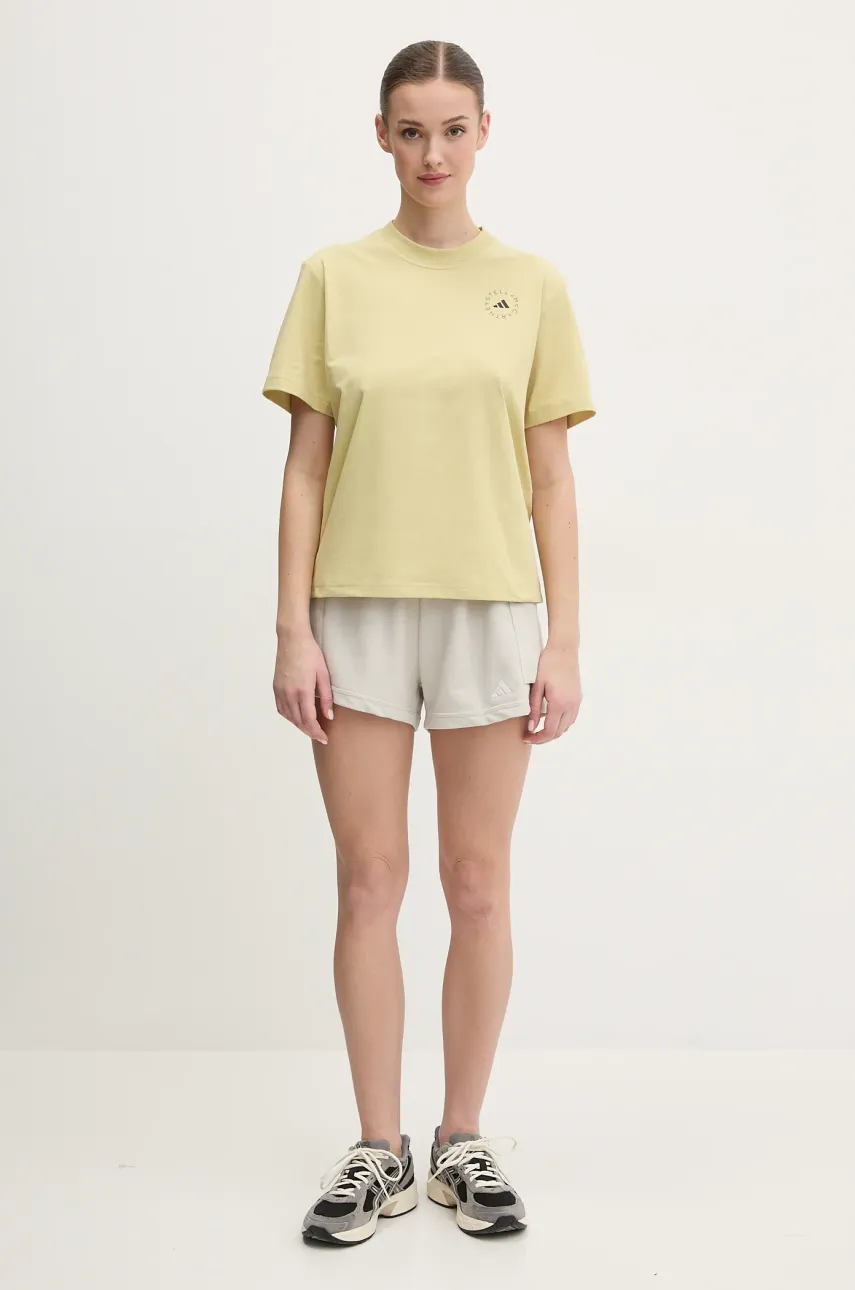 Шорты adidas Essentials женские цвет бежевый однотонные высокая посадка JC5699 Шорты adidas Essentials женские цвет бежевый однотонные высокая посадка JC5699