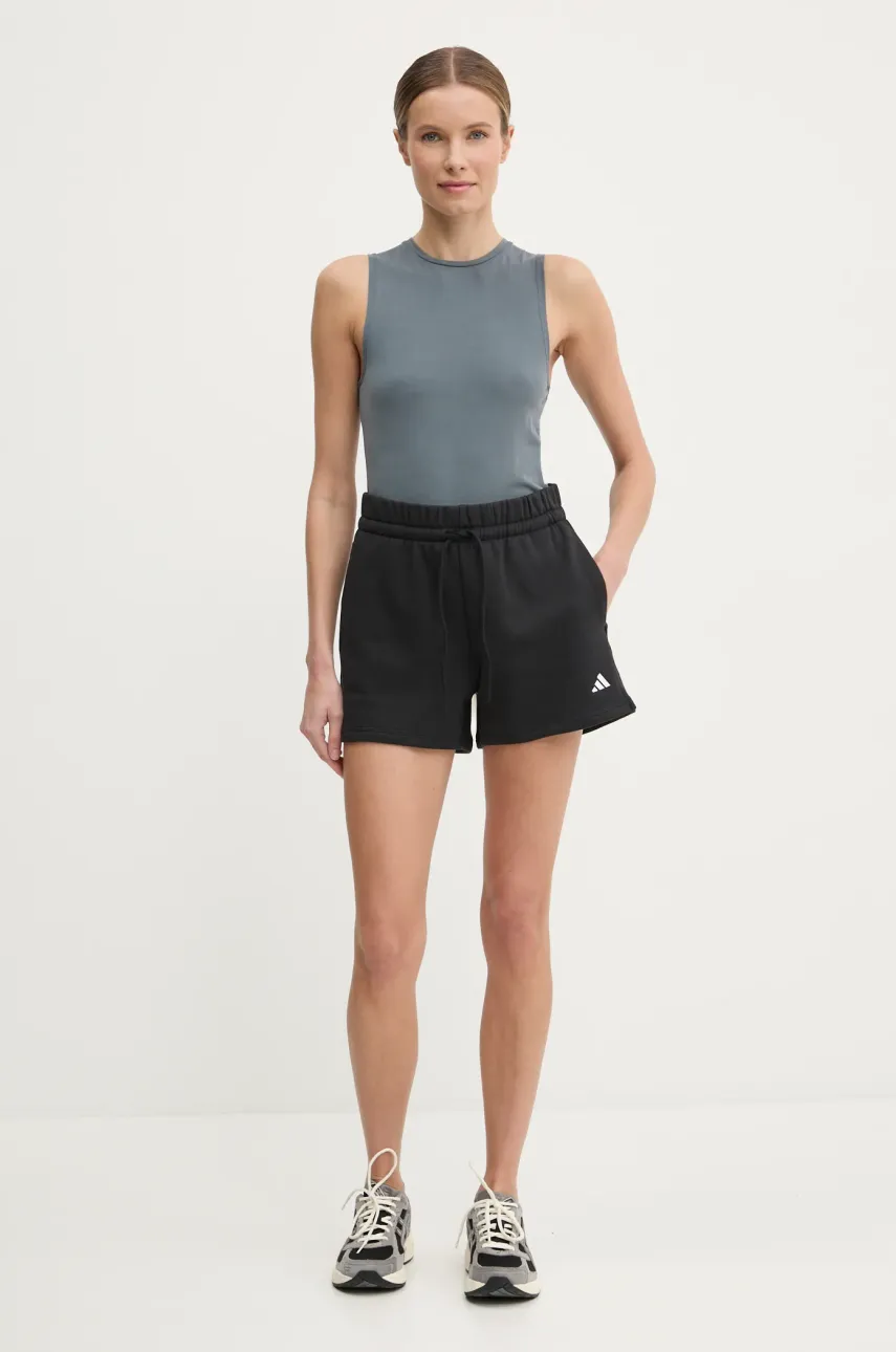 Шорты adidas Essentials женские цвет чёрный однотонные высокая посадка JC5925 Шорты adidas Essentials женские цвет чёрный однотонные высокая посадка JC5925
