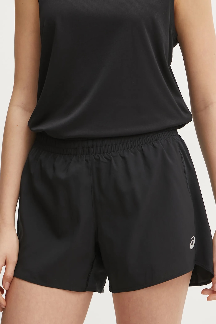 Asics pantaloni scurți de alergare Core culoarea negru, neted, medium waist, 2012D168 Asics pantaloni scurți de alergare Core culoarea negru, neted, medium waist, 2012D168