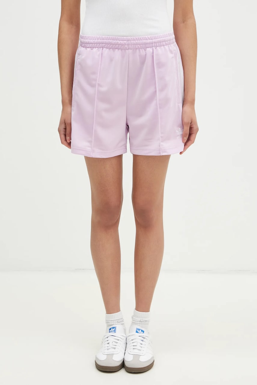 adidas Originals pantaloni scurti Firebird femei, culoarea roz, modelator, high waist, JD0821 adidas Originals pantaloni scurti Firebird femei, culoarea roz, modelator, high waist, JD0821