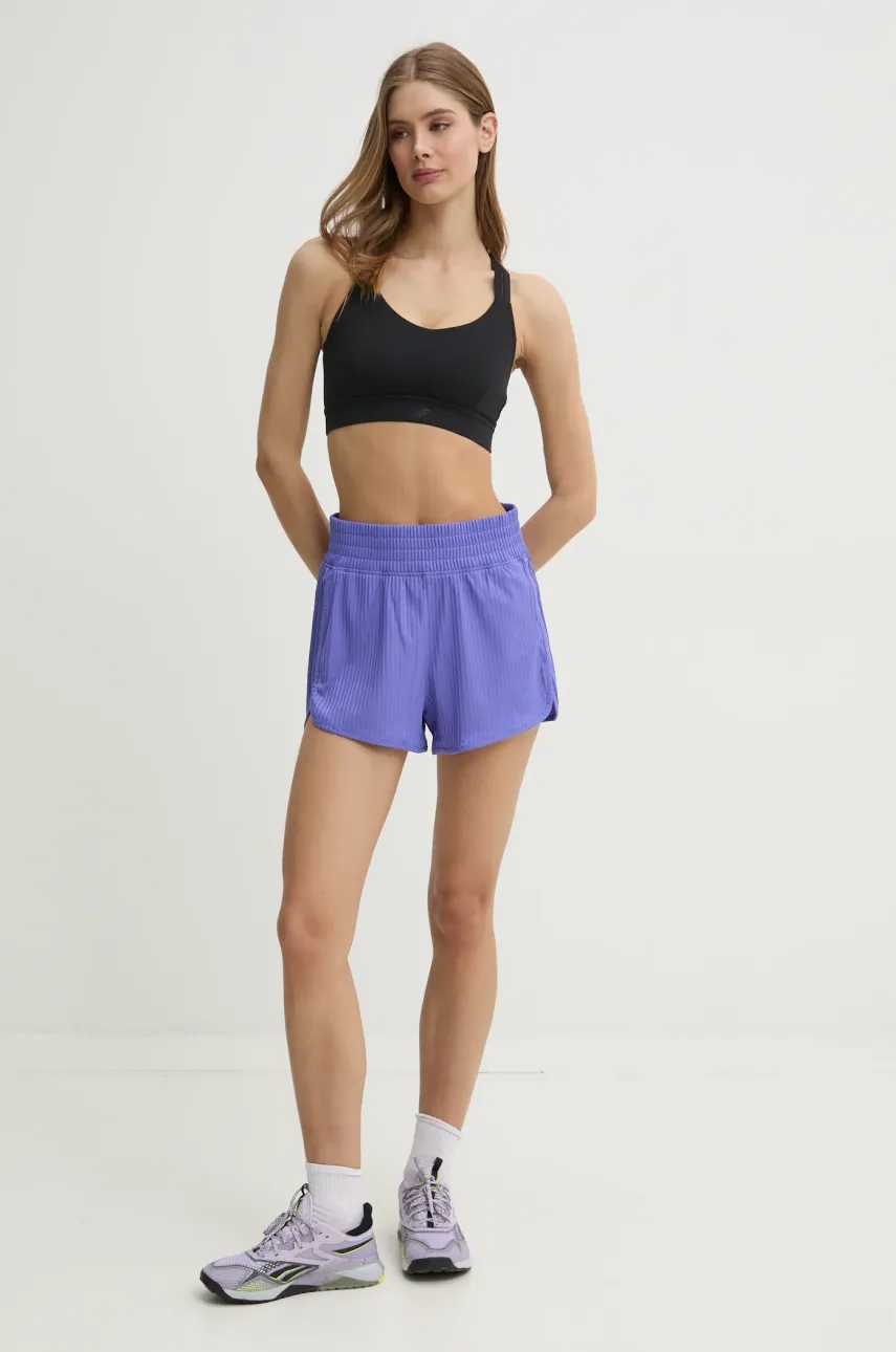 Тренировочные шорты adidas Performance Pacer цвет фиолетовый однотонные высокая посадка JD2310 Тренировочные шорты adidas Performance Pacer цвет фиолетовый однотонные высокая посадка JD2310
