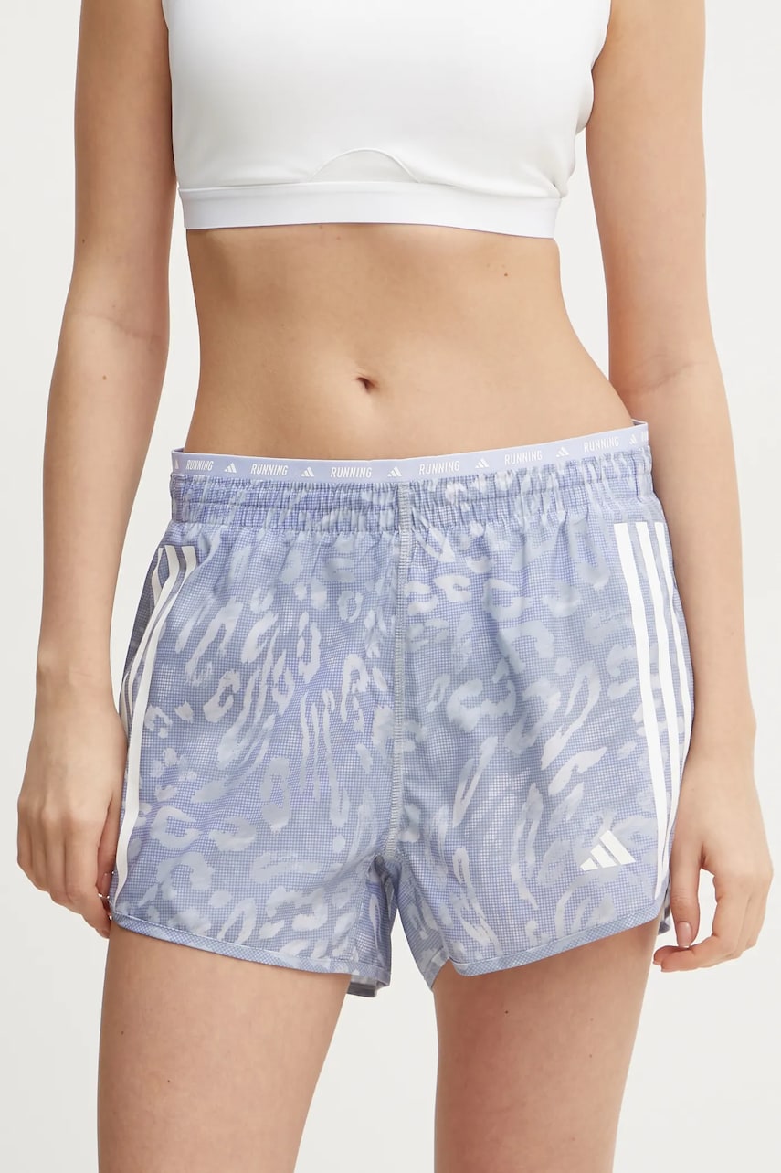 adidas Performance pantaloni scurți de alergare Own The Run culoarea violet, modelator, high waist, JD7759 adidas Performance pantaloni scurți de alergare Own The Run culoarea violet, modelator, high waist, JD7759