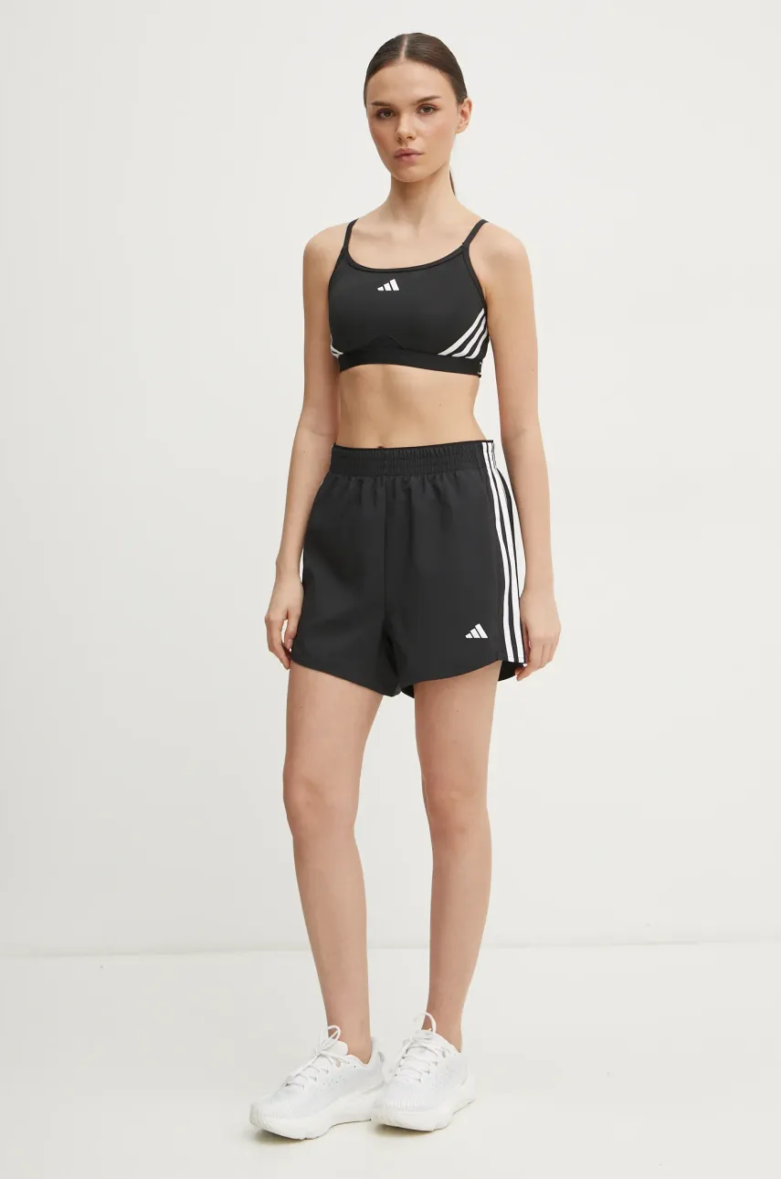 Тренировочные шорты adidas Performance 3 Stripes цвет чёрный с аппликацией высокая посадка JF4359 Тренировочные шорты adidas Performance 3 Stripes цвет чёрный с аппликацией высокая посадка JF4359