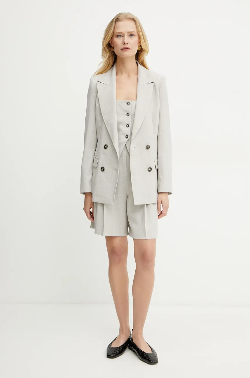 Шорты Marella WALK женские цвет бежевый с узором высокая посадка 2513141021200 Шорты Marella WALK женские цвет бежевый с узором высокая посадка 2513141021200