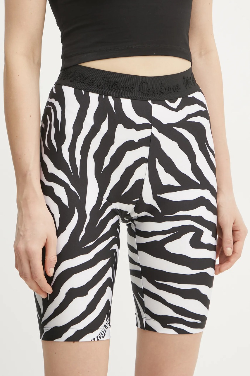 Versace Jeans Couture pantaloni scurti femei, culoarea negru, modelator, medium waist, 78HAC106 JS482