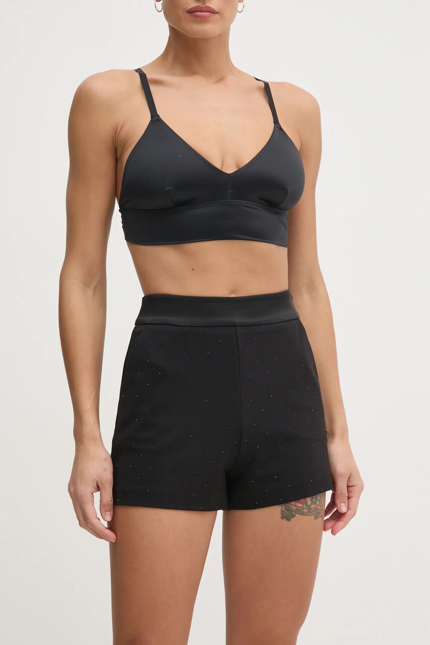Levně Kraťasy Marciano Guess SHIMMY dámské, černá barva, s aplikací, high waist, 5RGD12 6304A