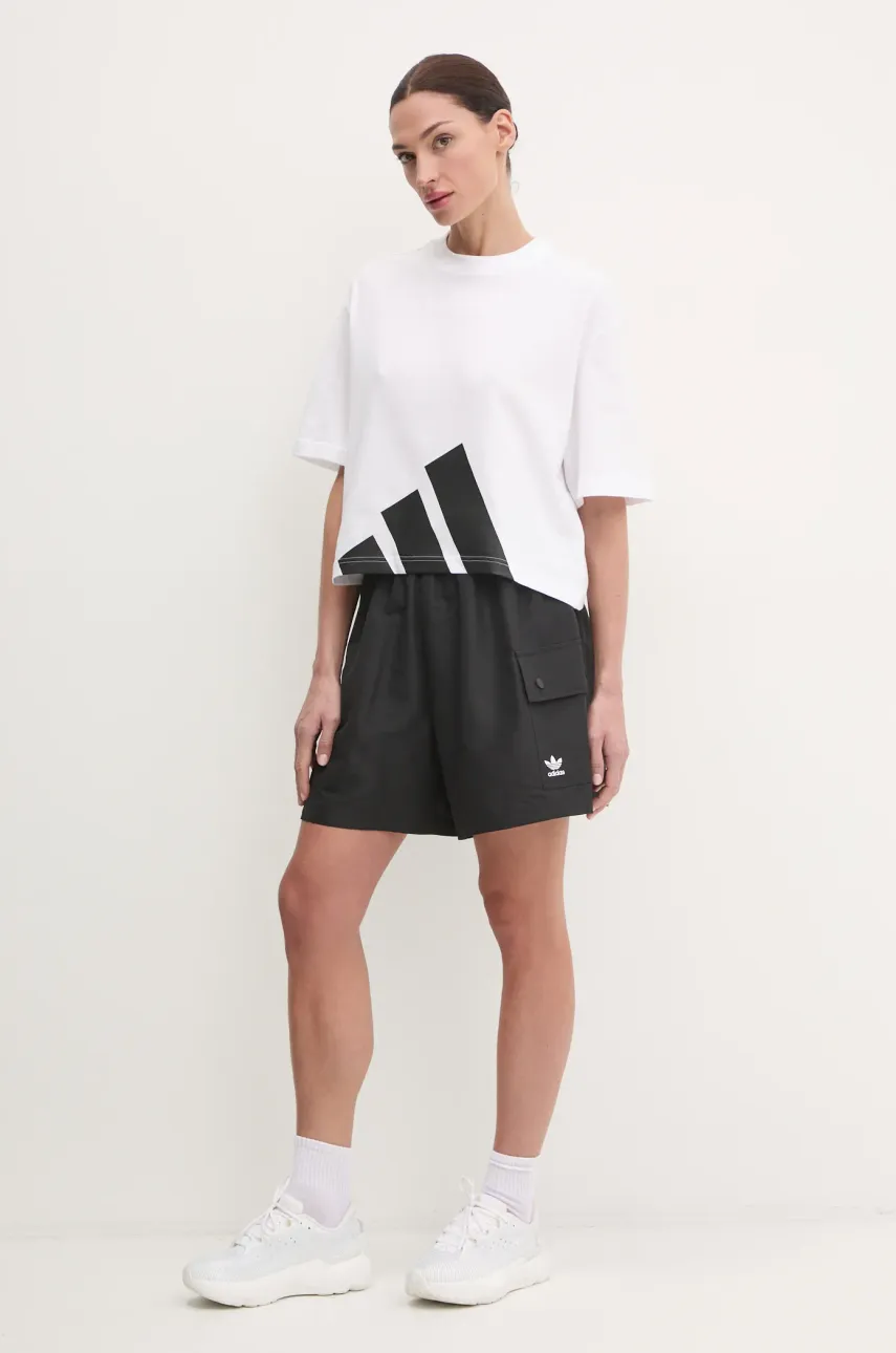 Шорты adidas Originals Essential женские цвет чёрный однотонные высокая посадка JD1514 Шорты adidas Originals Essential женские цвет чёрный однотонные высокая посадка JD1514