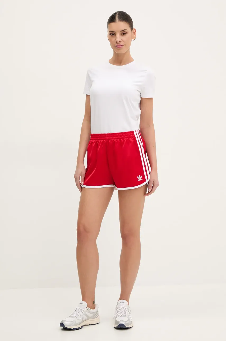 Шорты adidas Originals 3S SPRINTER женские цвет красный с аппликацией высокая посадка JD3120 Шорты adidas Originals 3S SPRINTER женские цвет красный с аппликацией высокая посадка JD3120