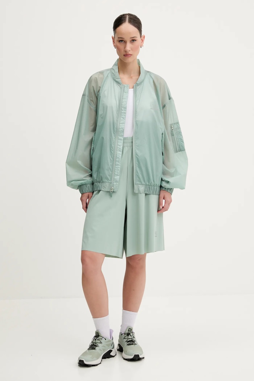 Шорты MM6 Maison Margiela x Salomon цвет зелёный однотонные высокая посадка S52MU0131.M35417