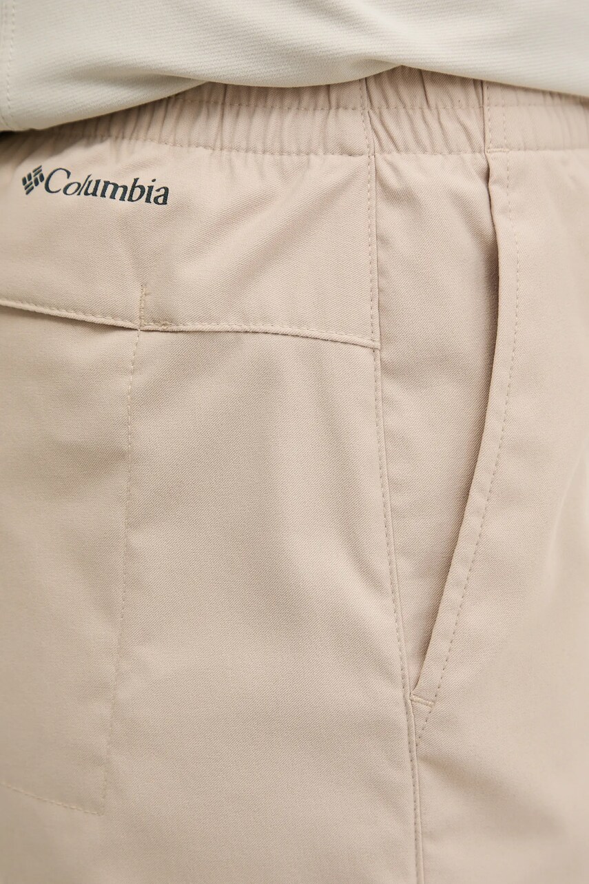 Columbia kültéri rövidnadrág Cedar Crest bézs, sima, magas derekú, 2119823 termék 2. képe