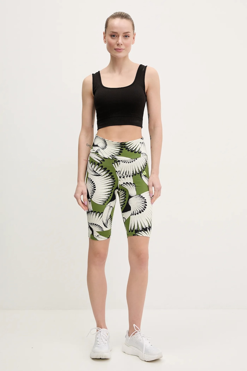 Шорты adidas x Farm Rio женские цвет зелёный с узором высокая посадка JD6286 Шорты adidas x Farm Rio женские цвет зелёный с узором высокая посадка JD6286